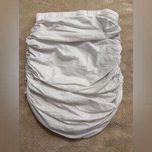 Babaton White Ruched Pencil Skirt